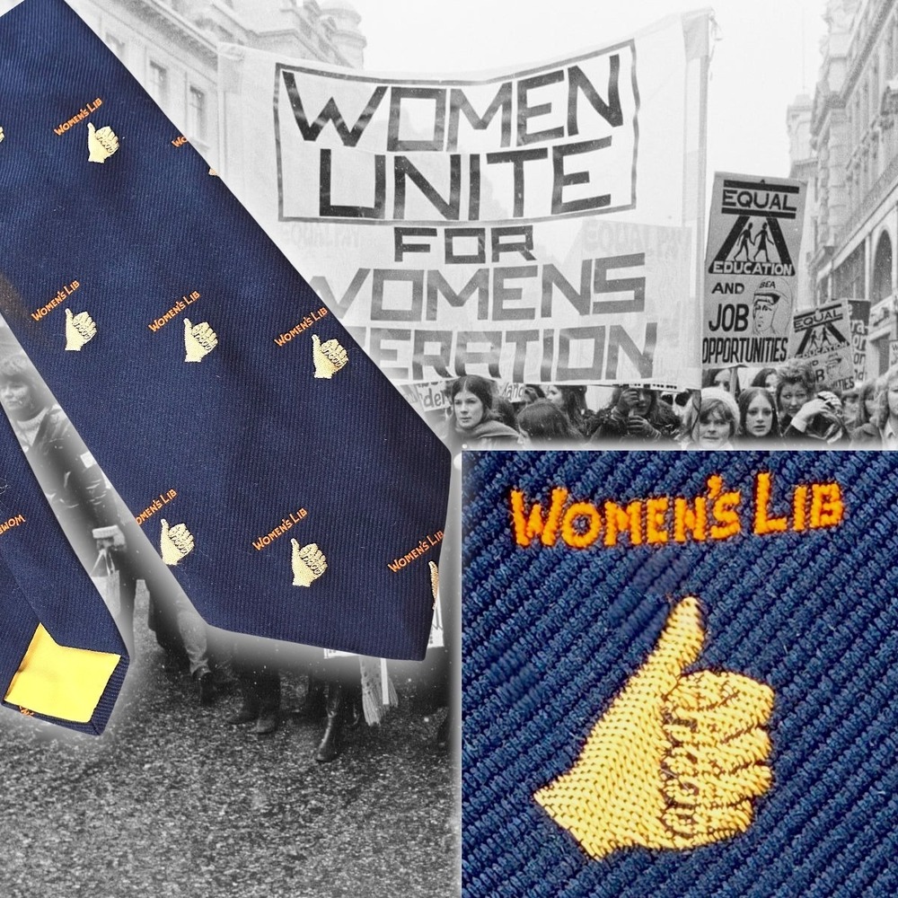 Vintage 1970s Lord & Taylor Women's Lib Tie Feminist Protest Equality Political